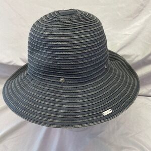 Pistil Gray Wide Brim Sun Hat Paper Straw Blend Adjustable One Size SKT S24